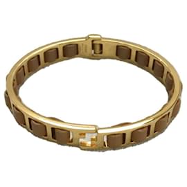 Fendi-[Used]  FENDI / Bangle / Leather / Gold-Golden