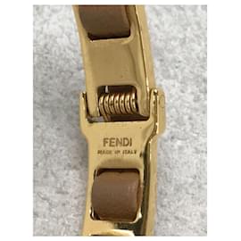 Fendi-[Used]  FENDI / Bangle / Leather / Gold-Golden