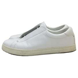 Fendi-[Used] FENDI ◆ Low-cut sneakers / 39 / WHT / 8E6852 / Zucca pattern / Studs desig-White