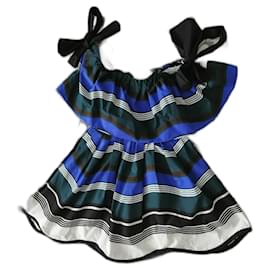 Fendi-Robe rayée à épaules dénudées Fendi 2017-Multicolore