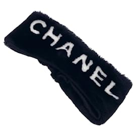 Chanel-Chanel schwarzes Fellstirnband neu-Schwarz
