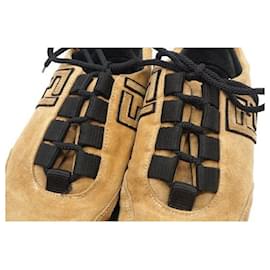 Fendi-[Used] FENDI 36 (Approx. 23 cm) Vintage FF logo sneakers driving shoes shoes suede beige-Beige