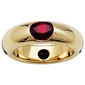 Anillo fred vintage, oro amarillo, rubí. Otro
