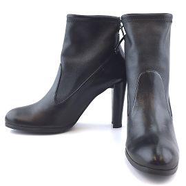 Stuart Weitzman Botines plonge de cuero negro con manoplas Negro