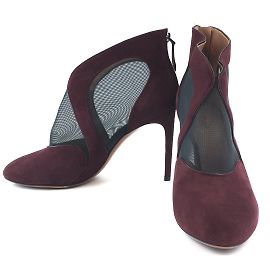 ALAÏA Burgundy Suede Pumps Dark red