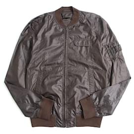 Fendi-[Used] FENDI Thin Nylon Jacket / Blouson Dark Brown 46 Made in Italy Genuine Simple Men's-Dark brown