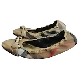 Burberry-Burberry Heritage House Check Shipley Ballerina-Bronze