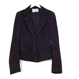 Yves Saint Laurent-Yves Saint Laurent x Tom Ford AW03 Leather jacket-Dark purple