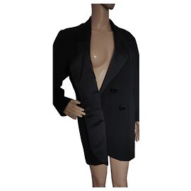 Yves Saint Laurent Black Wool Tuxedo Jacket Black