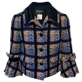 Chanel Lesage Collared Jacket SS2009 in Blue Multicolor Tweed Multiple colors