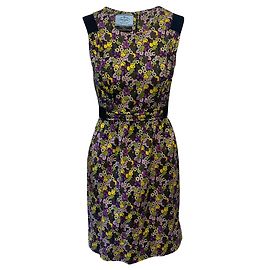 Prada Holliday & Robe à Fleurs Marron en Polyester Multicolore Autre Imprimé python