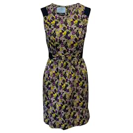 Prada-Prada Holliday & Brown Blumenkleid aus mehrfarbigem Polyester-Mehrfarben