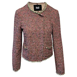 Dolce & Gabbana-Veste de Soirée Dolce & Gabbana en Tweed Rose-Rose