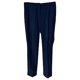 Alexander Mcqueen-Alexander McQueen Trousers in Blue Acetate-Blue