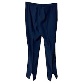 Alexander Mcqueen-Alexander McQueen Trousers in Blue Acetate-Blue