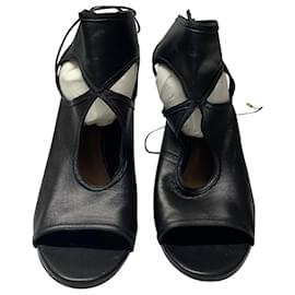 Aquazzura-Aquazzura Sexy Thing 105 Heels in Black Leather-Black