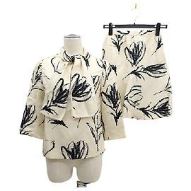 [Used] GIVENCHY DAIMARU ◆ Setup / Suit / Skirt / Haute Couture / Floral pattern / Beige Beige