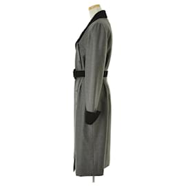 Givenchy-[Used] GIVENCHY / Old French velor switching wool coat-Black,Grey