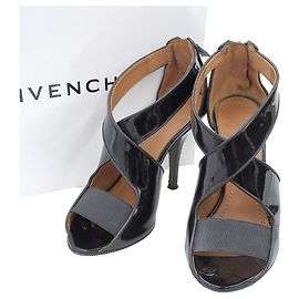 [Gebraucht] GIVENCHY Pumps Offene Zehensandalen Schuhe Emaille schwarz 34 1/2 Schwarz