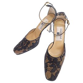 [Used] GIVENCHY ◆ Pumps / 35.5 / BLK / Lace / Strap Black
