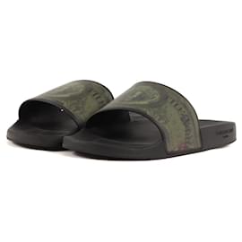 Givenchy-[Used] GIVENCHY Money Print Slide Sandals Shower Sandals Black Khaki 43-Black