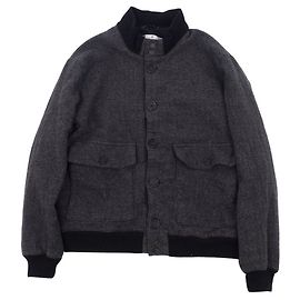 [Gebraucht] Vintage GIVENCHY Wolle-Kaschmir-Jacke mit Batting Blouson Outer Men 48 (L-Äquivalent) Graue Herrenjacke Grau