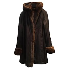 Autre Marque-Reversible mink duffel coat.-Brown