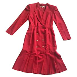 Balenciaga-Vestido de lã balenciaga-Vermelho