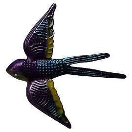 Superbe Broche oiseau hirondelle émaillée Dior Multicolore