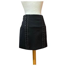 Gonna Pierre Balmain nera in viscosa e nylon Taglia 40 Nero