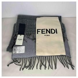 Fendi-FENDI unisex wool and cashmere long scarf-brand new-Multiple colors