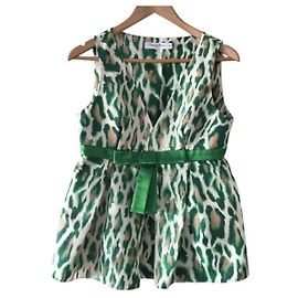 Christian Dior Top de seda animal estampado dior Multicor