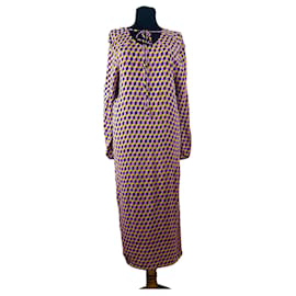 Robe Baum und Pferdgarten en viscose Multicolore
