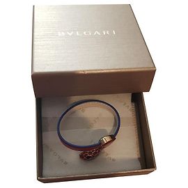 Autre Marque Bvlgari Serpenti Forever leather bracelet red Red