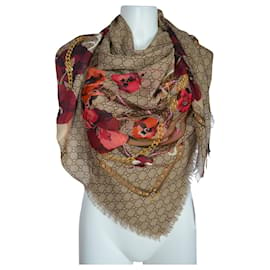 Gucci-scarf  in wool  GUCCI NEW-Red,Beige