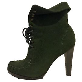 Diane Von Furstenberg DvF Jameson Nubuk-Schnürstiefelette Khaki