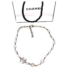 Collier Chanel en perles et strass Autre