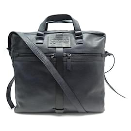 St Dupont-ST DUPONT BAG 58 MONTAIGNE BANDOULIERE IN BLUE GRAIN LEATHER BRIEFCASE-Navy blue