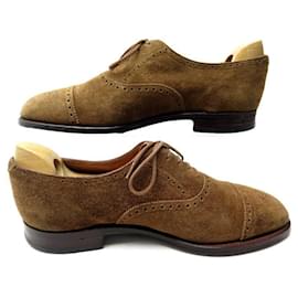 John Lobb-ZAPATOS JOHN LOBB SEYMOUR 8.5mi 42.5 ZAPATOS RICHELIEU ANTE NUBUCK MARRÓN-Castaño