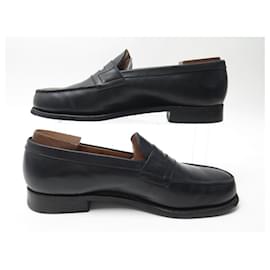 JM Weston-JM WESTON LOAFERS 180 6b 40 FINE BLACK LEATHER LOAFERS SHOES-Black