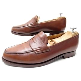 John Lobb-JOHN LOBB LOPEZ LOAFERS 9.5EE 43.5 LARGE BROWN LEATHER SHOES-Brown