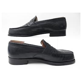 JM Weston-JM WESTON LOAFERS 180 6b 40 FINE BLACK LEZARD LEATHER STICKERS-Black