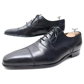 JM Weston-JM WESTON SHOES 515 Oxford toe cap 8E 42 LARGE BLACK LEATHER SHOES-Black
