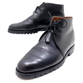 JM Weston-JM WESTON SHOES CHUKKA BOOTS 706 6.5D 40.5 BLACK LEATHER BOOTS SHOES-Black