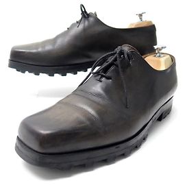 SCARPE BERLUTI RICHELIEU 10 44 SCARPE MARRONE IN PELLE PATINA Marrone