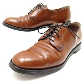 Church's-CHURCH'S DERBY SHANNON SHOES 38.5 BROWN LEATHER SHOES-Brown