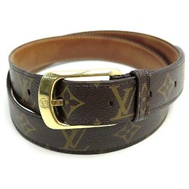 CINTO LOUIS VUITTON T95 CANVAS BELT BROWN MONOGRAM CANVAS ELLIPSE Marrom