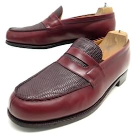 JM Weston-JM WESTON LOAFERS 180 8D 42 LEATHER & LEZARD SHOES BIM MATERIAL-Dark red