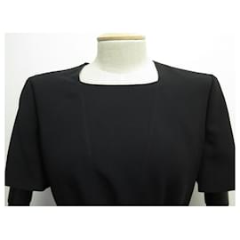 Chanel-NEUF ROBE CHANEL P10330 XL 46 AVEC CEINTURE EN LAINE NOIR NEW BLACK DRESS-Noir