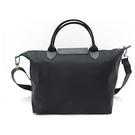 Longchamp-NEU LONGCHAMP HANDTASCHE LE PLIAGE NEO M SCHWARZE ENTOILE HANDTASCHE-Schwarz